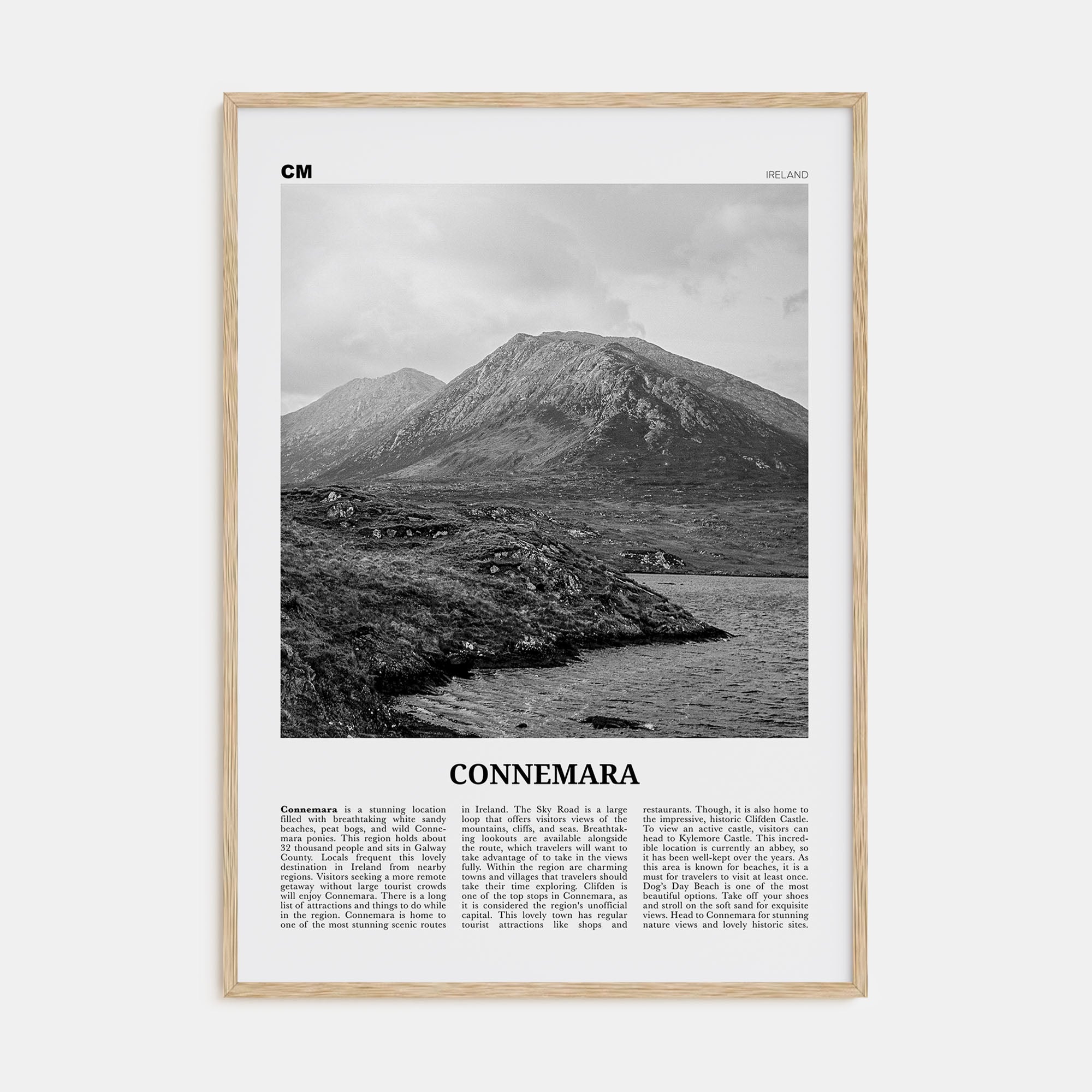 Connemara Travel B&W Poster