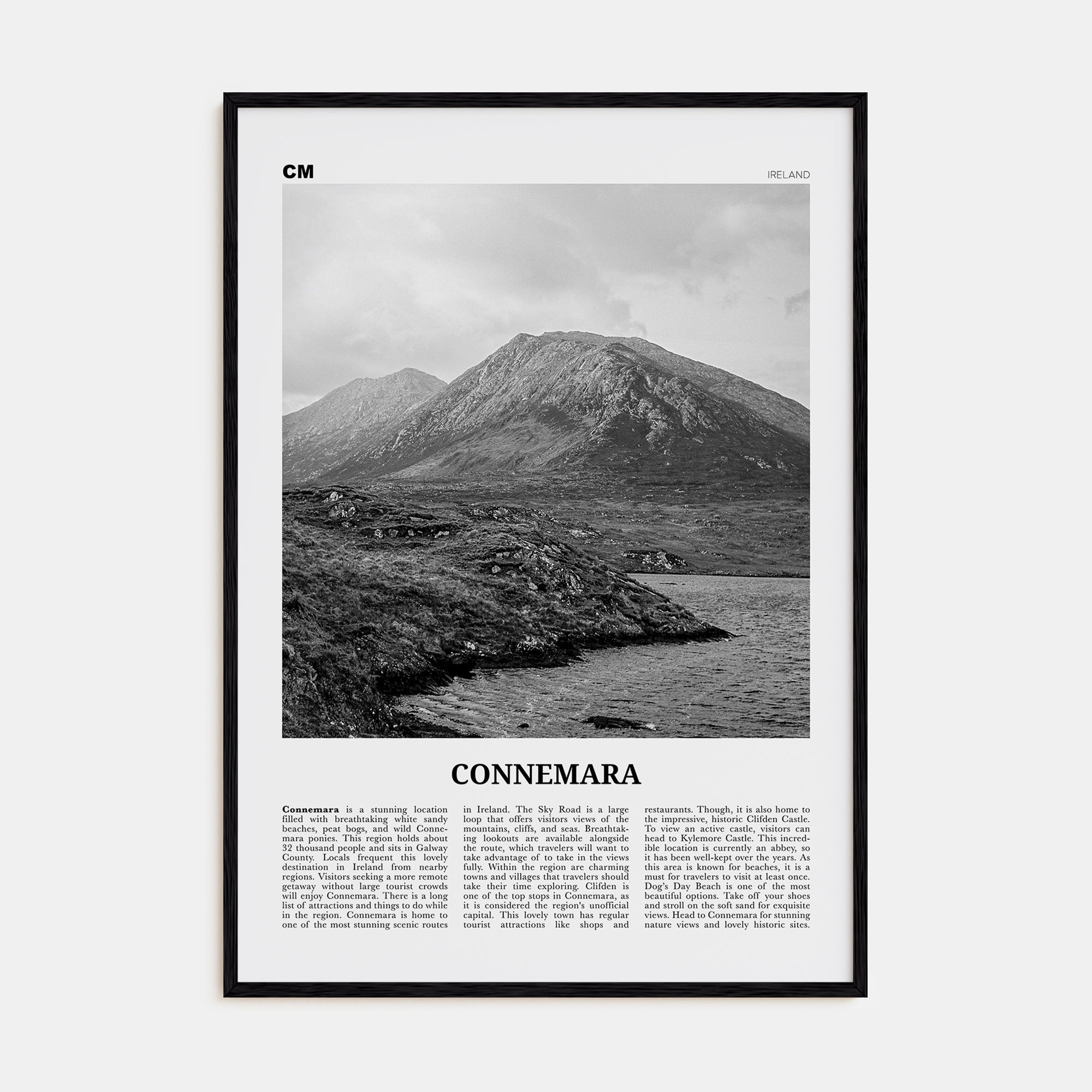 Connemara Travel B&W Poster
