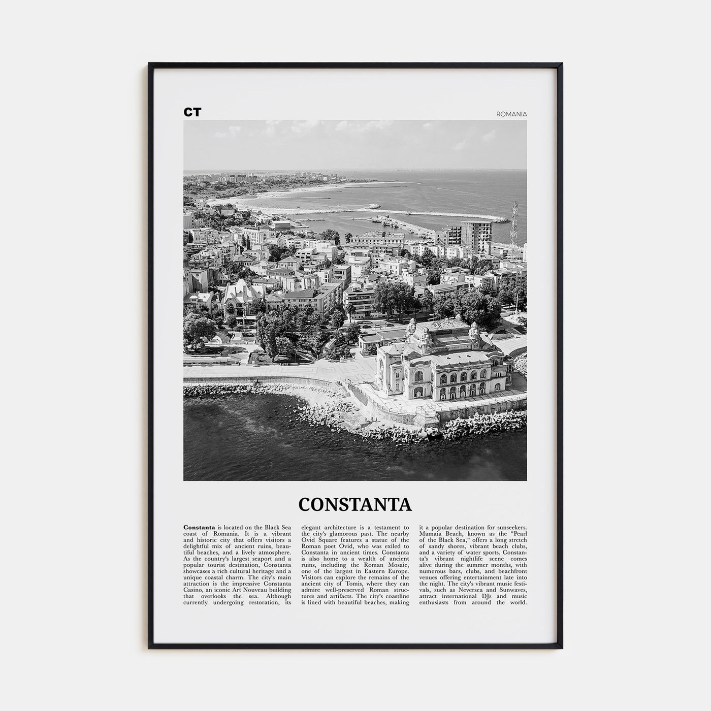 Constanta Travel B&W Poster