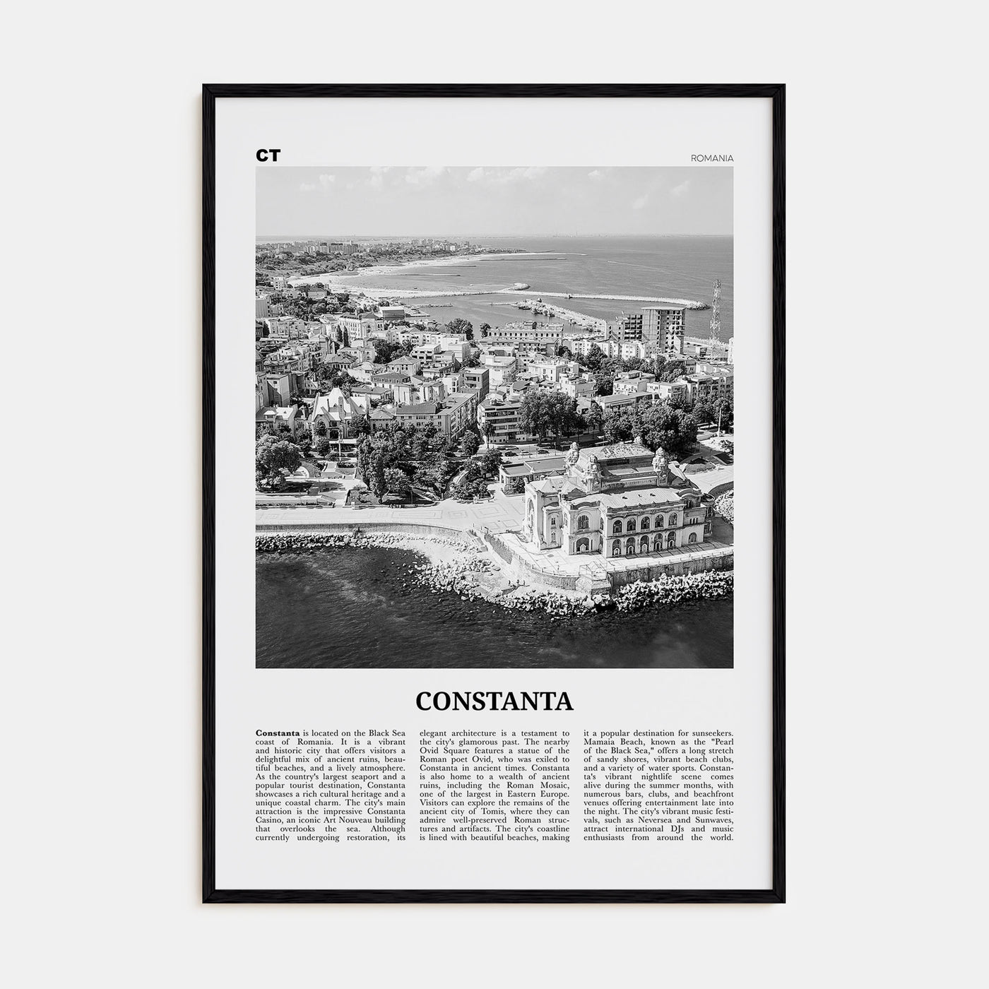 Constanta Travel B&W Poster