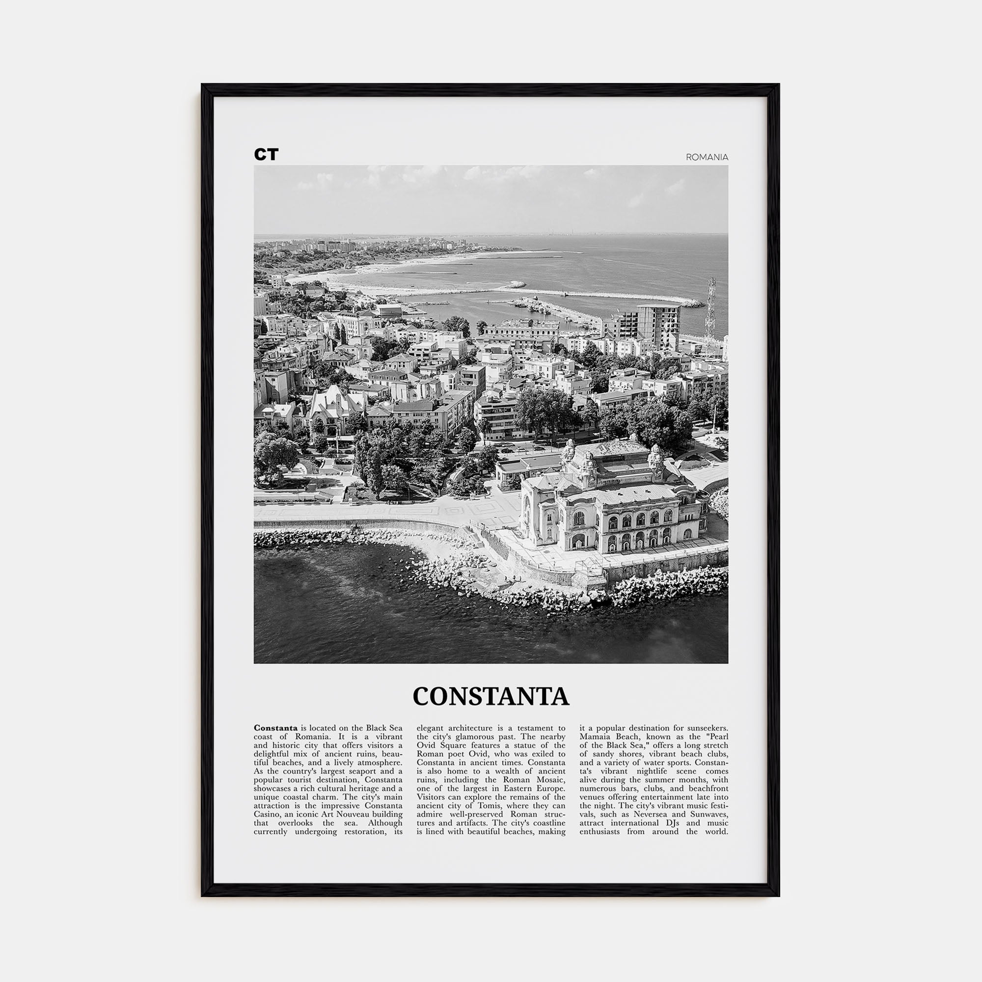 Constanta Travel B&W Poster