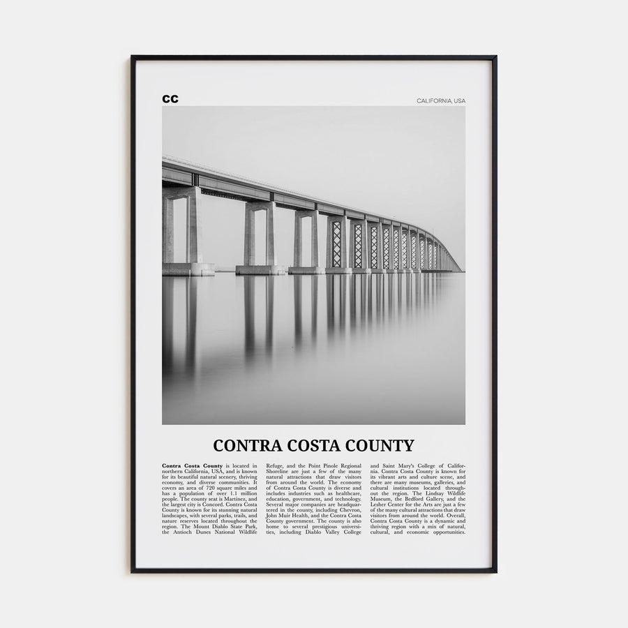 Contra Costa County Travel B&W Poster