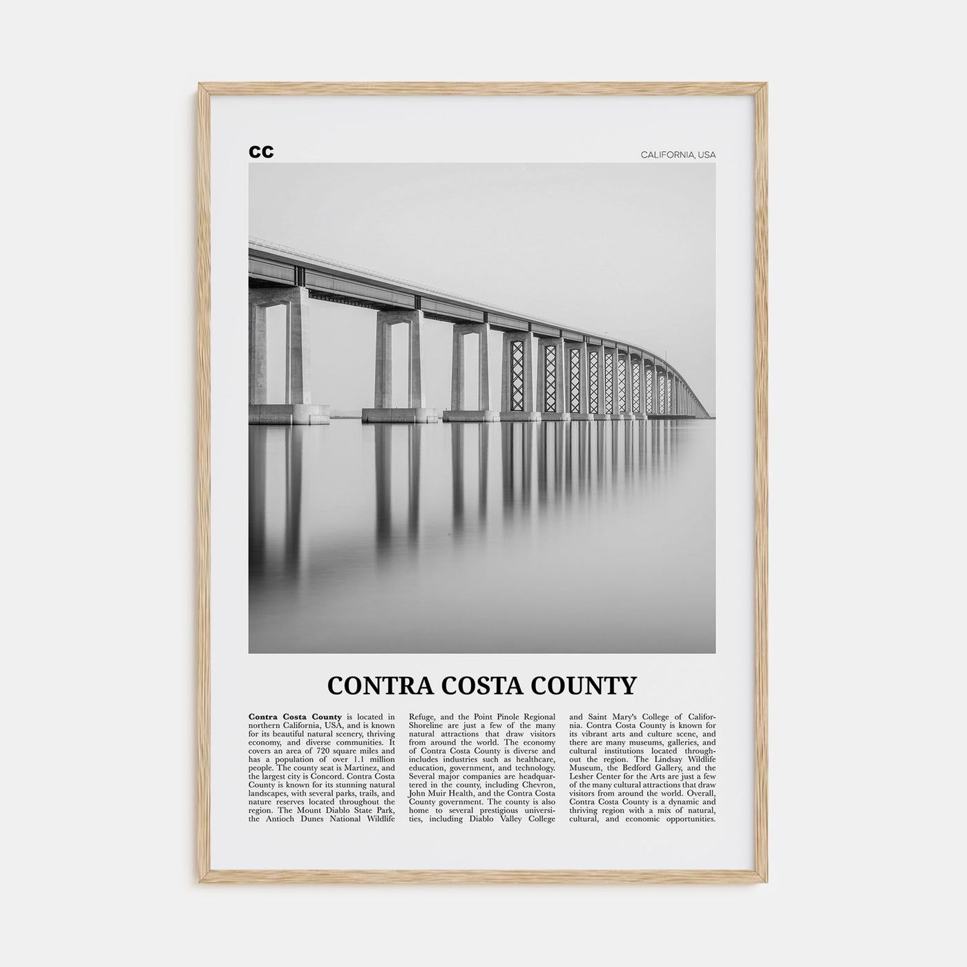 Contra Costa County Travel B&W Poster