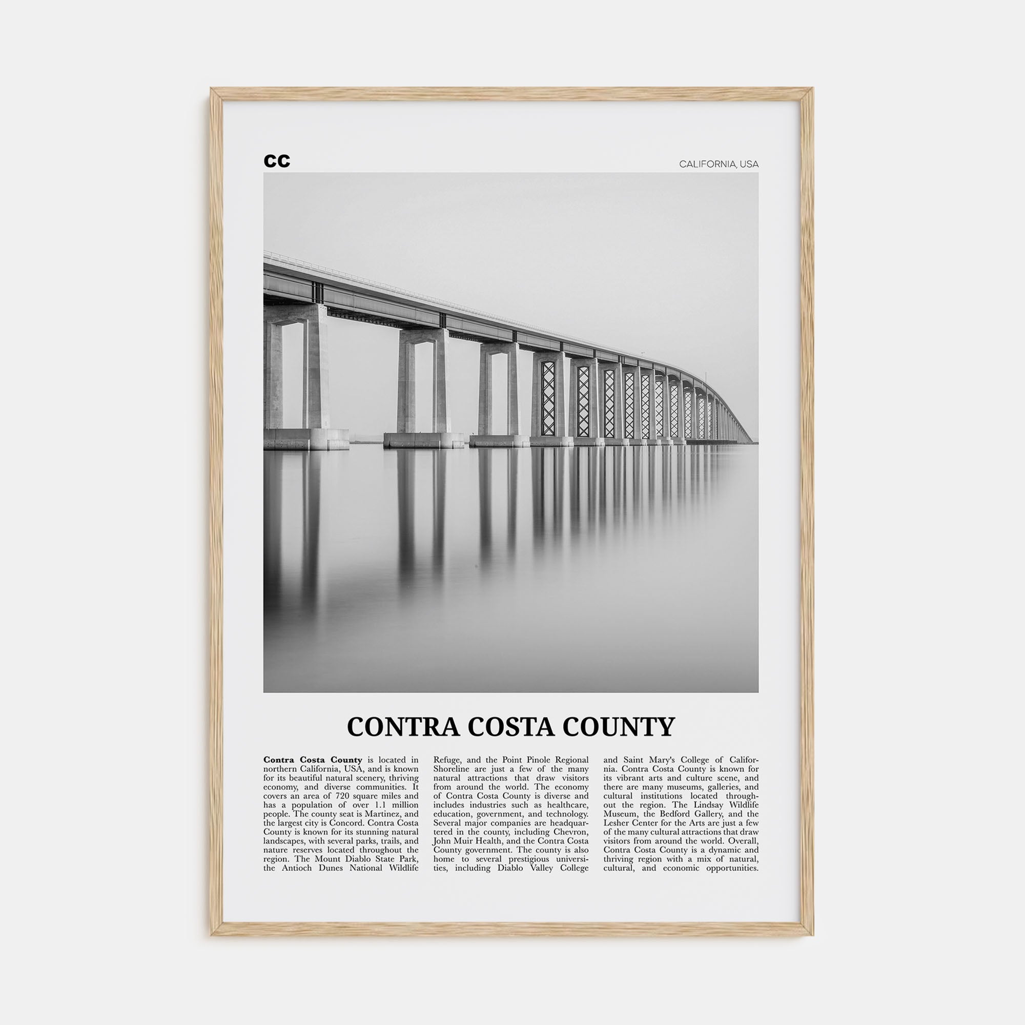 Contra Costa County Travel B&W Poster