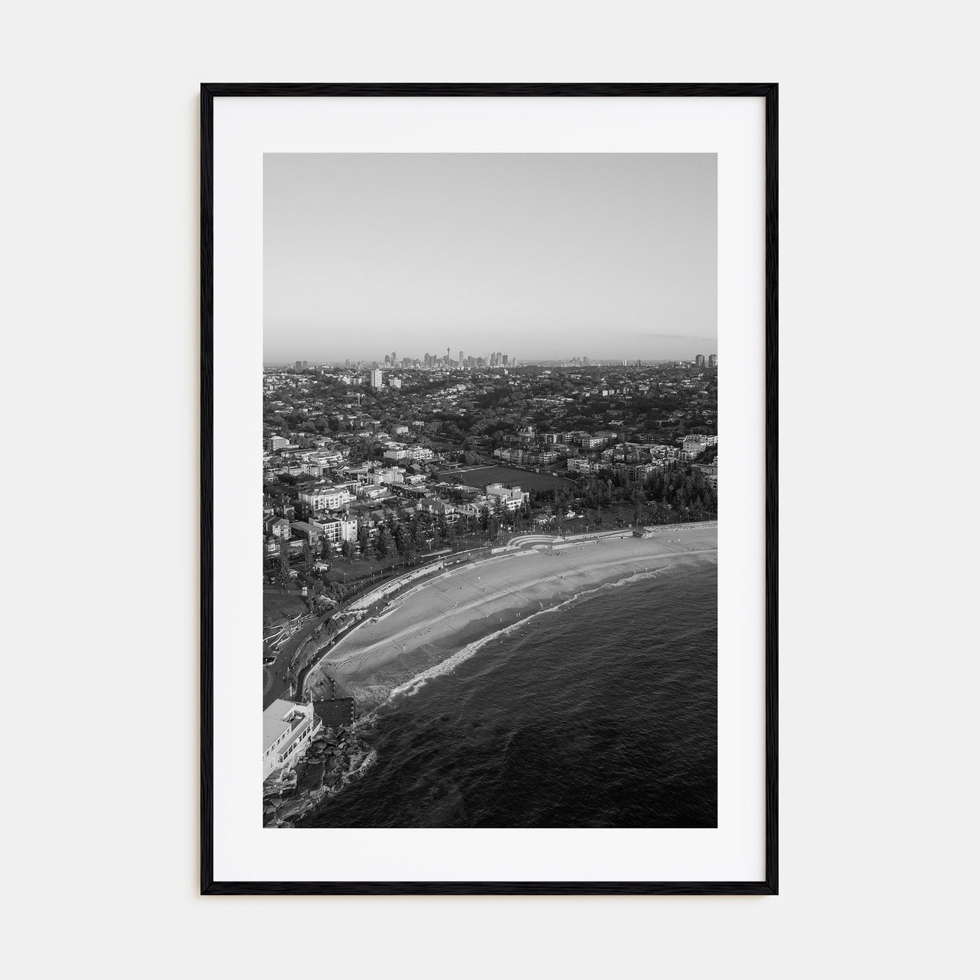 Coogee Beach Photo B&W Poster