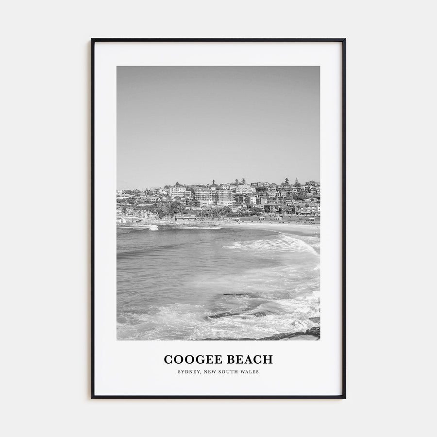 Coogee Beach Portrait B&W Poster