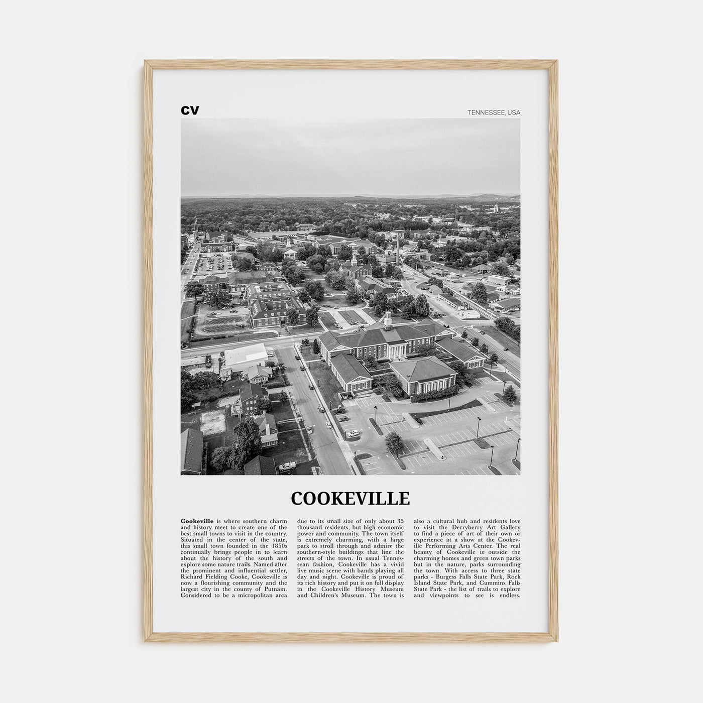 Cookeville Travel B&W Poster