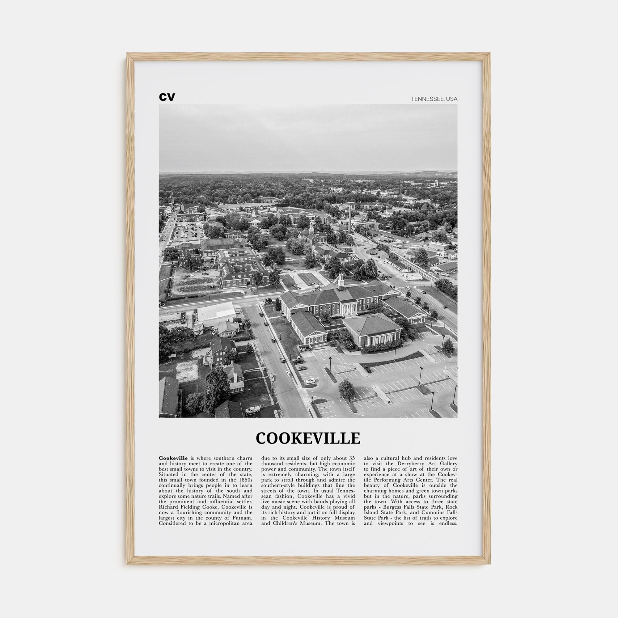 Cookeville Travel B&W Poster