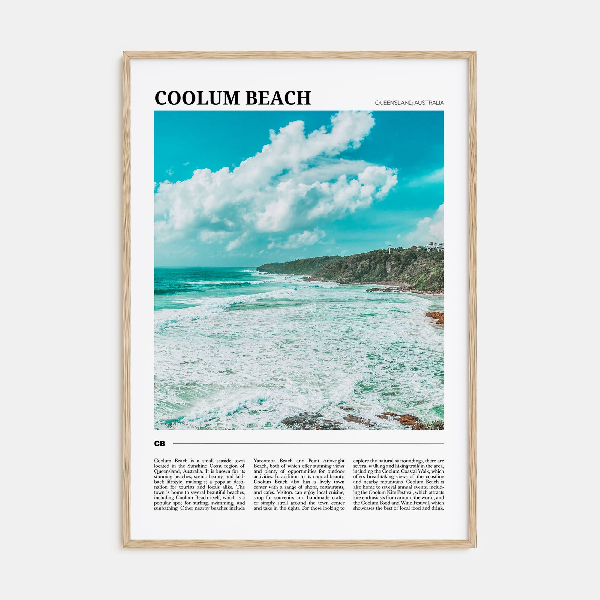 Coolum Beach Travel Color Poster