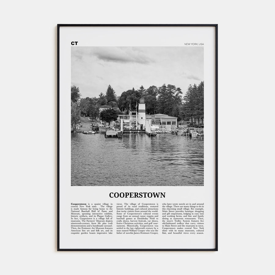 Cooperstown Travel B&W Poster