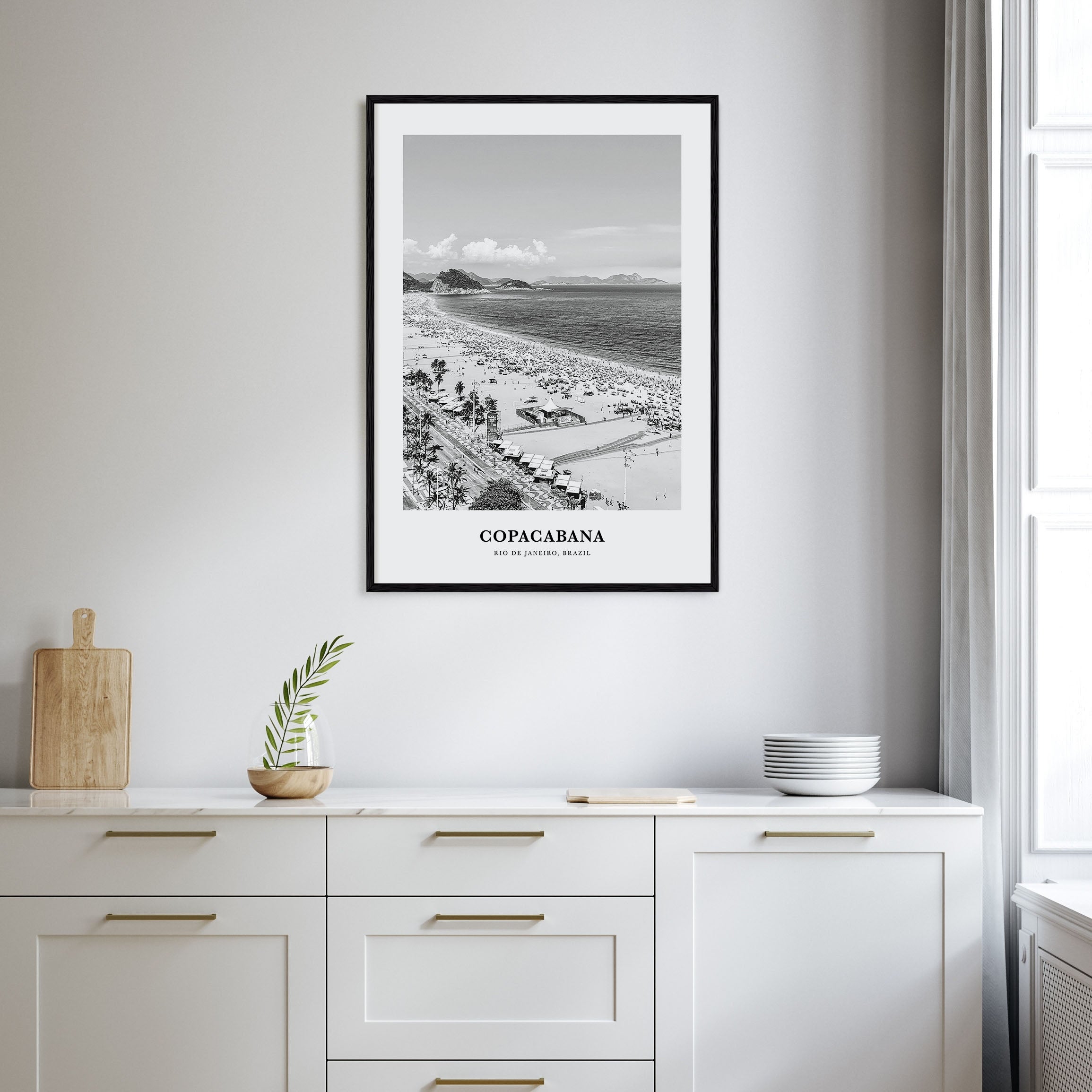 Copacabana Portrait B&W Poster