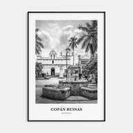 Copán Ruinas Portrait B&W Poster