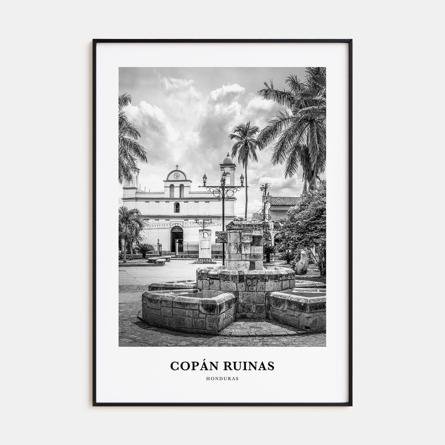 Copán Ruinas Portrait B&W Poster