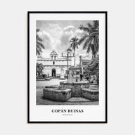 Copán Ruinas Portrait B&W Poster