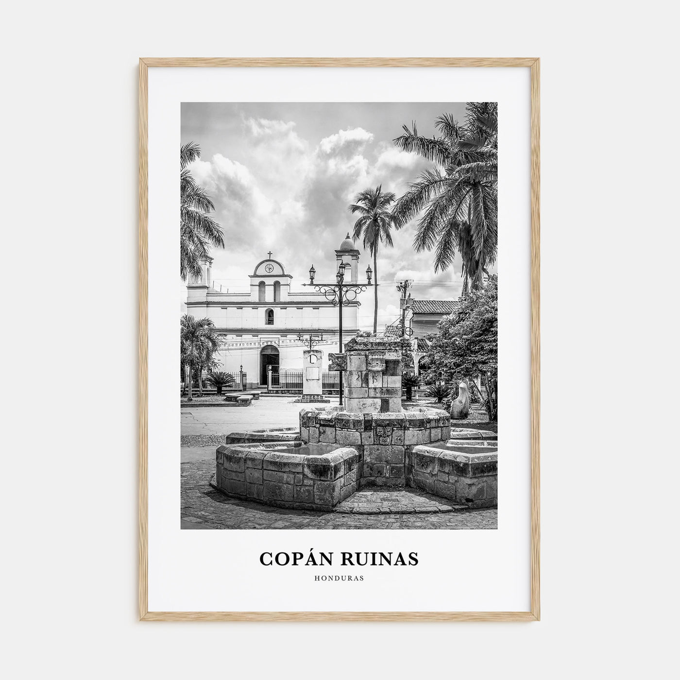Copán Ruinas Portrait B&W Poster
