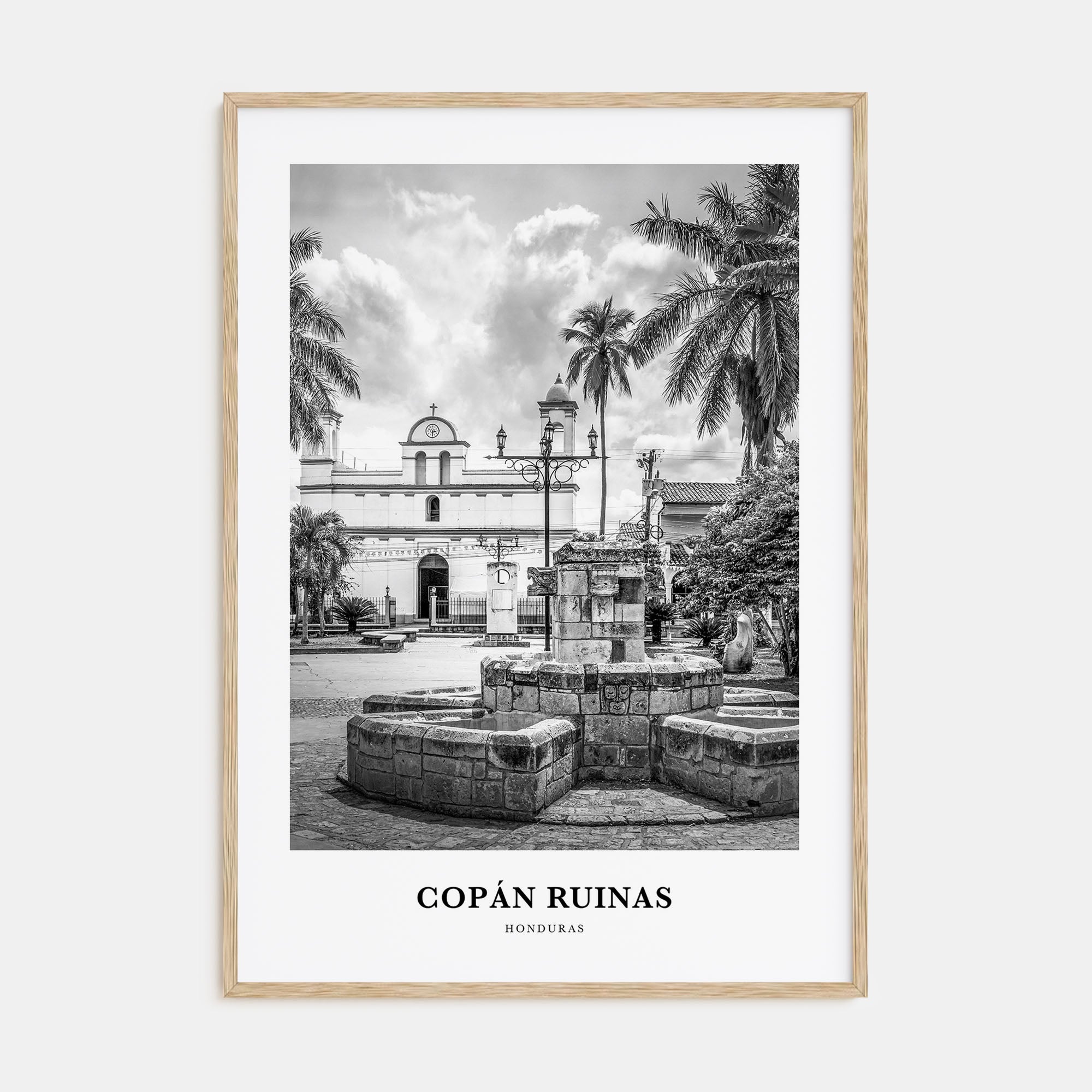 Copán Ruinas Portrait B&W Poster