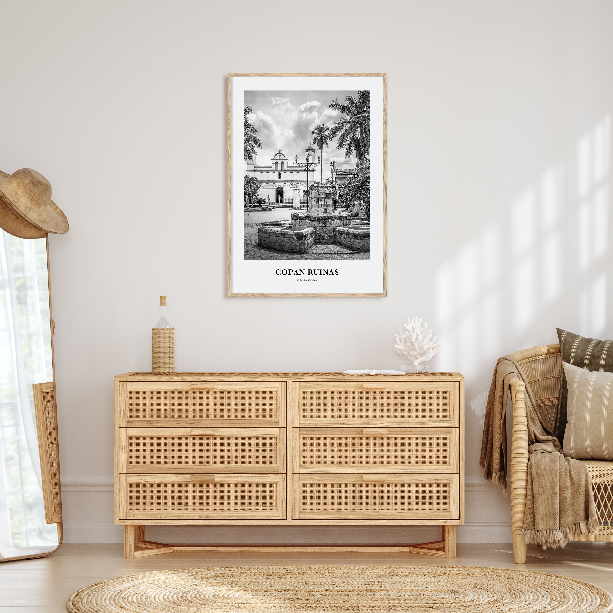 Copán Ruinas Portrait B&W Poster