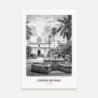 Copán Ruinas Portrait B&W Poster