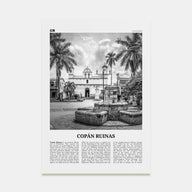 Copán Ruinas Travel B&W Poster