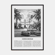 Copán Ruinas Travel B&W Poster