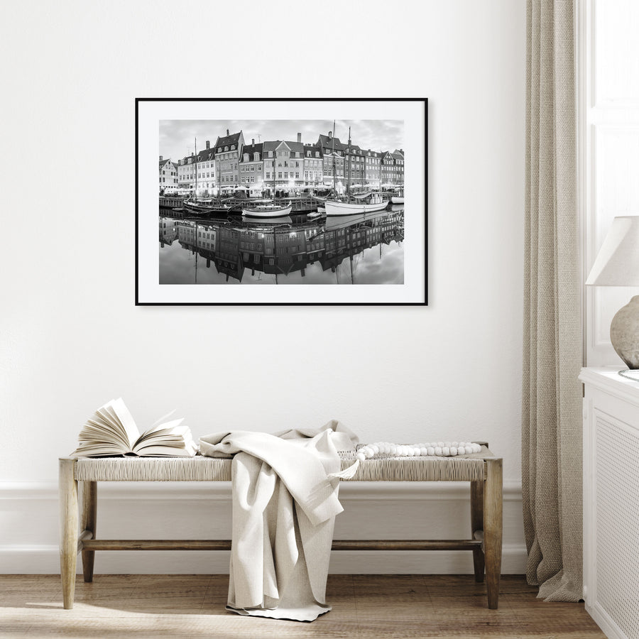 Copenhagen Landscape B&W Poster