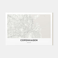 Copenhagen Map Landscape Poster