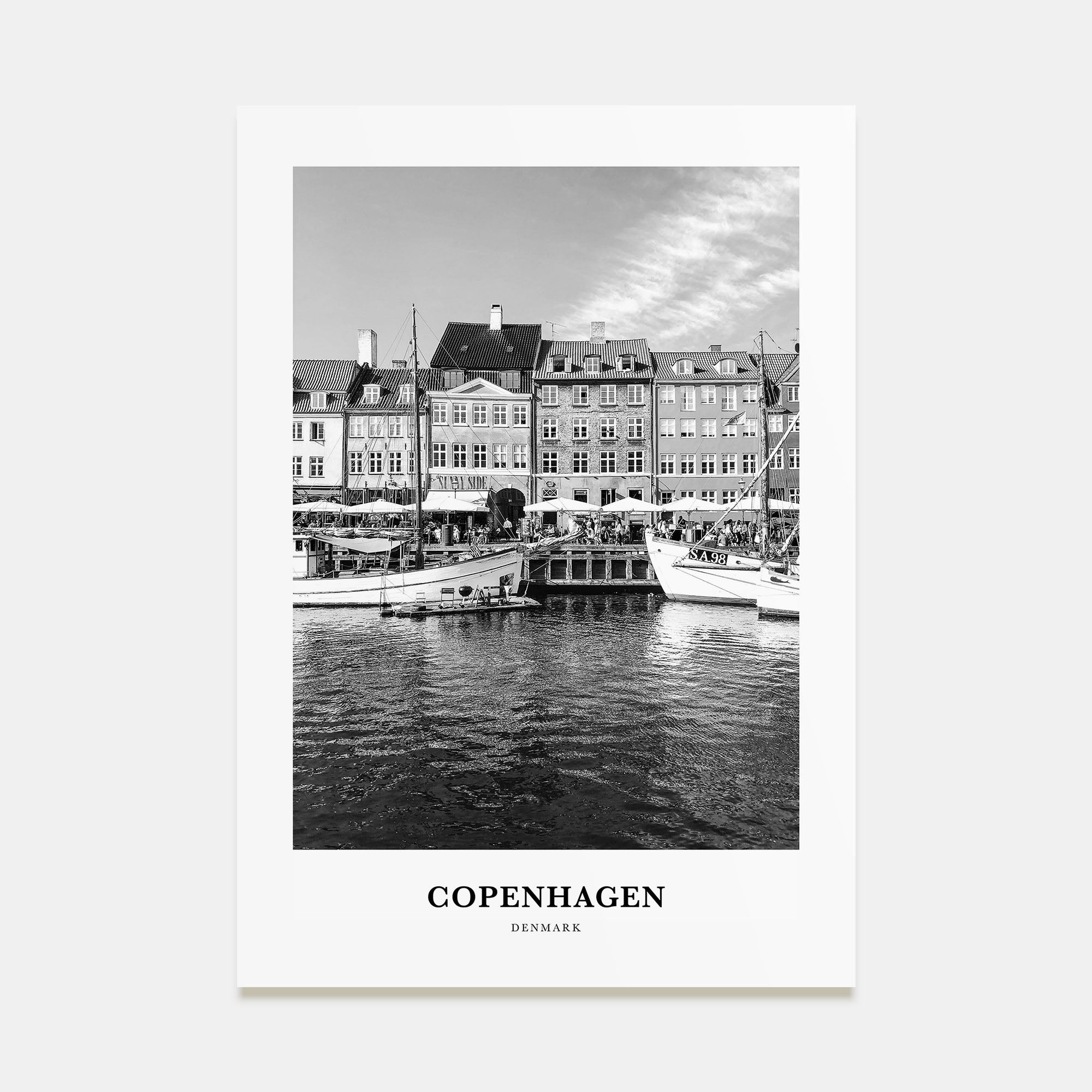 Copenhagen Portrait B&W No 1 Poster