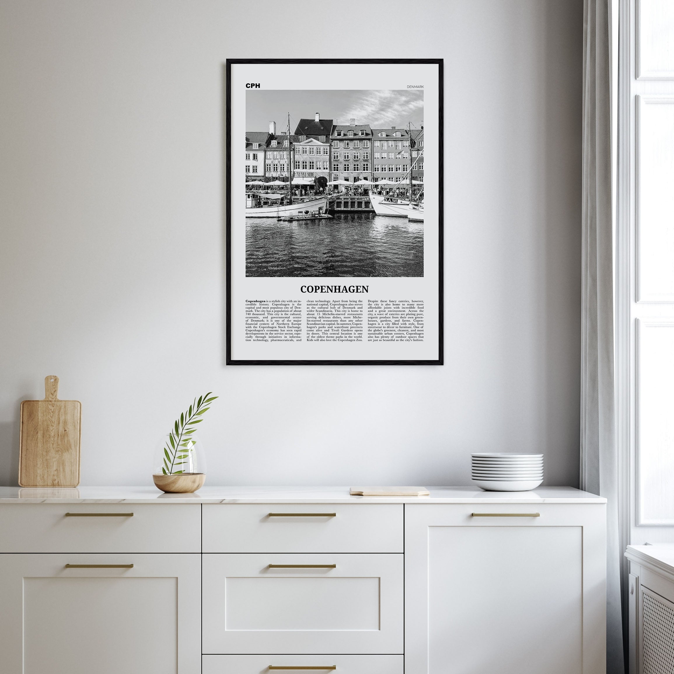 Copenhagen Travel B&W No 1 Poster