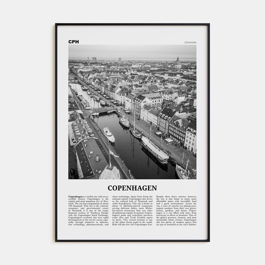 Copenhagen Travel B&W No 2 Poster