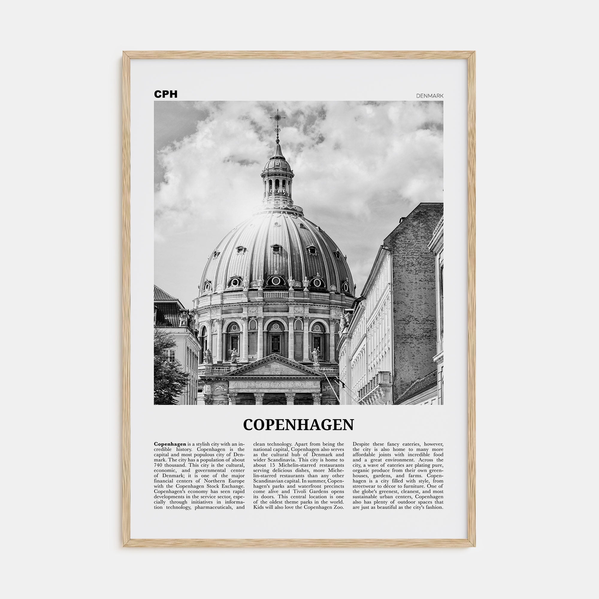 Copenhagen Travel B&W No 3 Poster