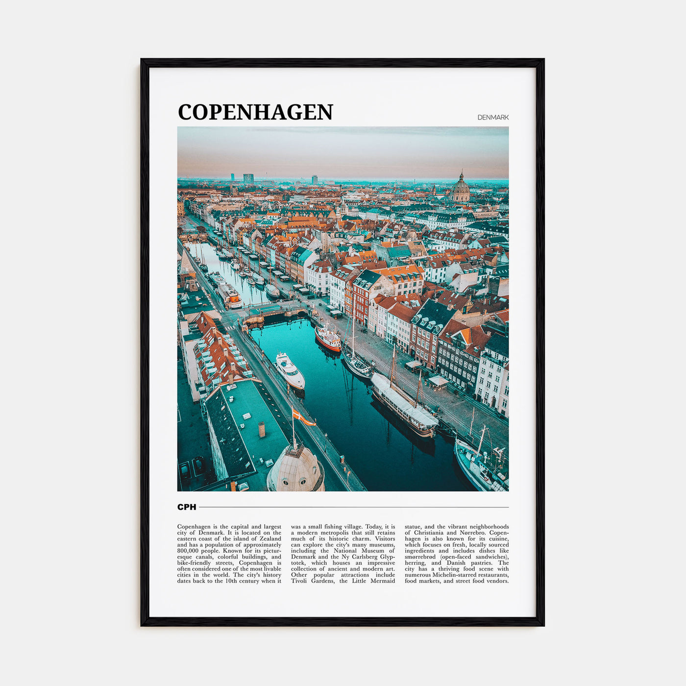 Copenhagen Travel Color Poster
