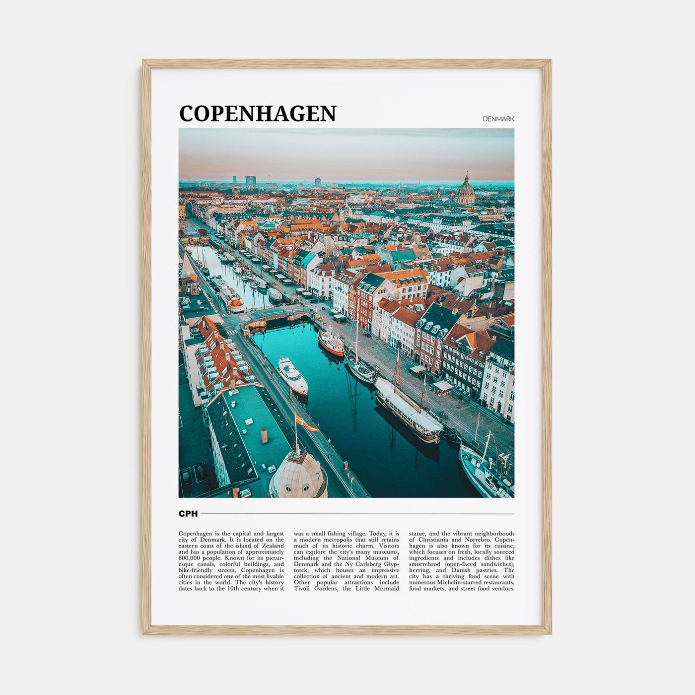 Copenhagen Travel Color Poster