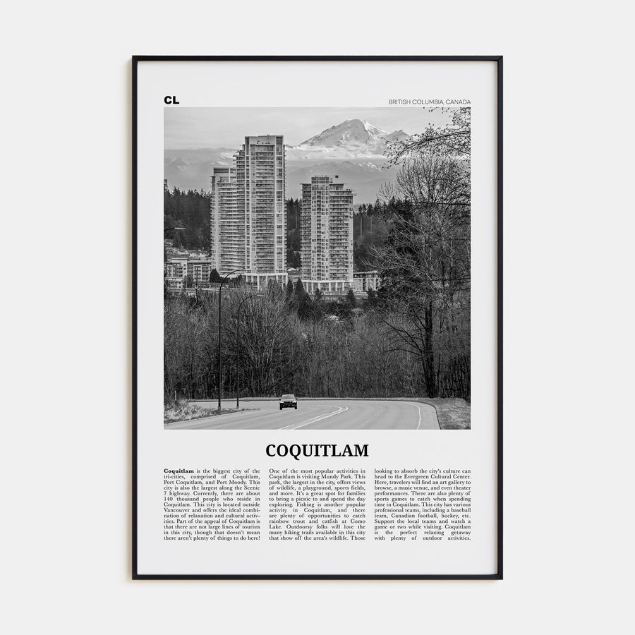 Coquitlam Travel B&W No 1 Poster