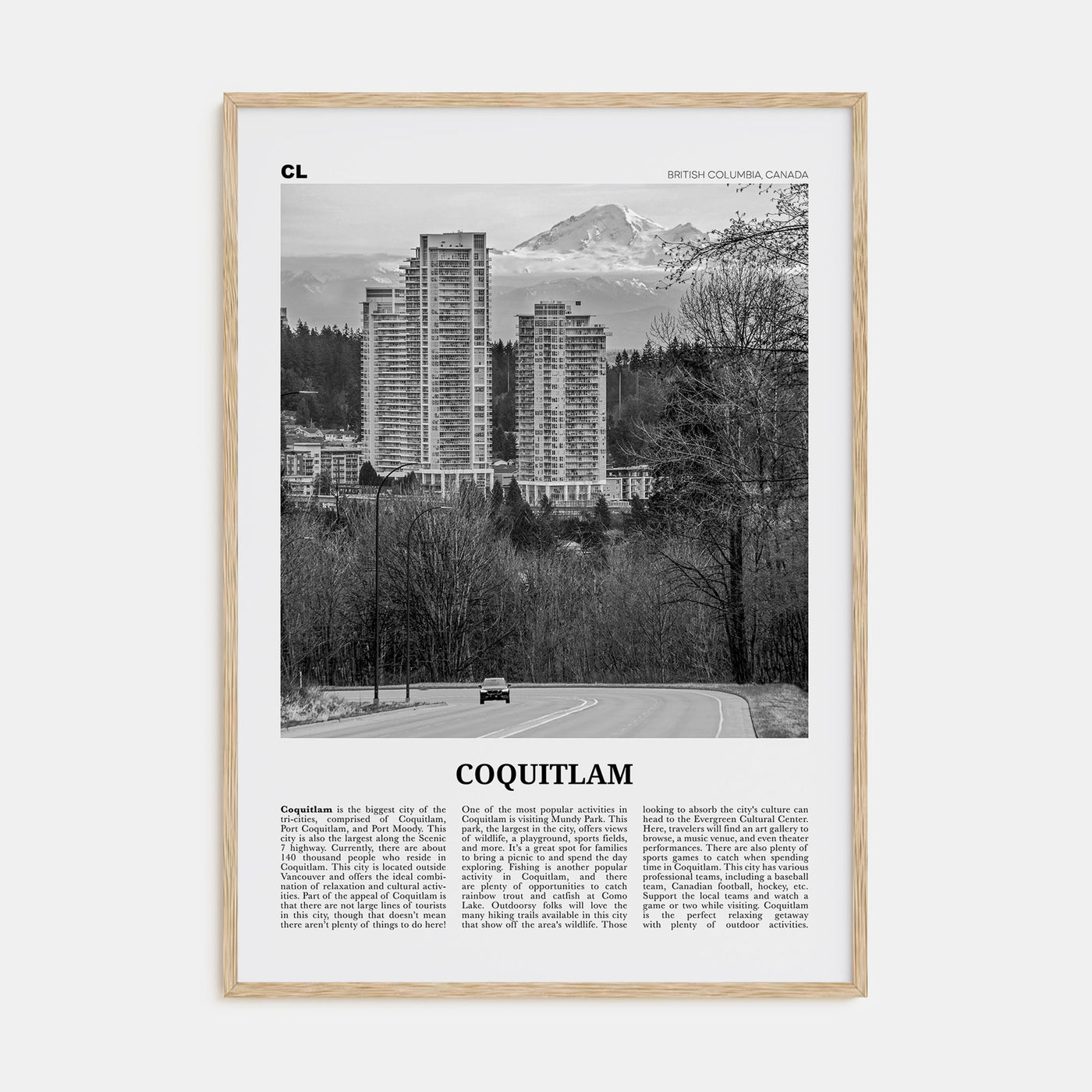 Coquitlam Travel B&W No 1 Poster