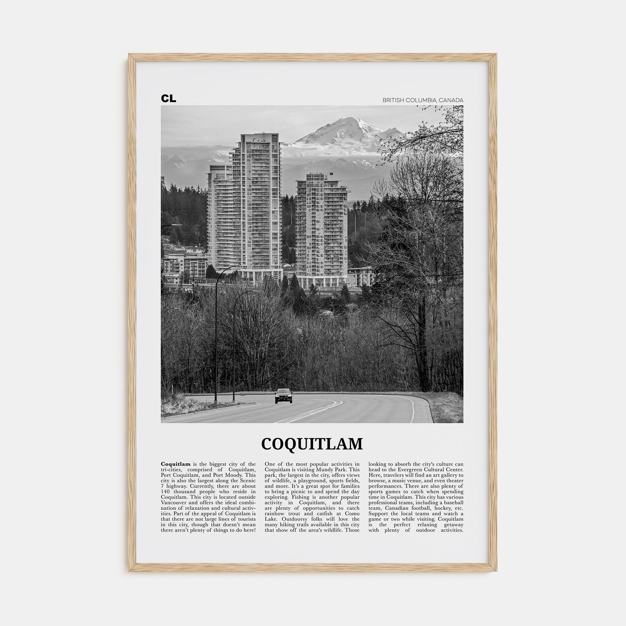 Coquitlam Travel B&W No 1 Poster