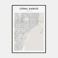 Coral Gables Map Portrait Poster