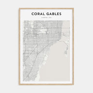 Coral Gables Map Portrait Poster
