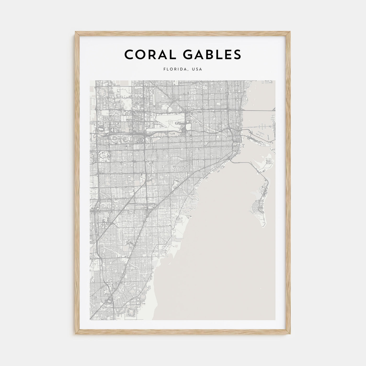 Coral Gables Map Portrait Poster
