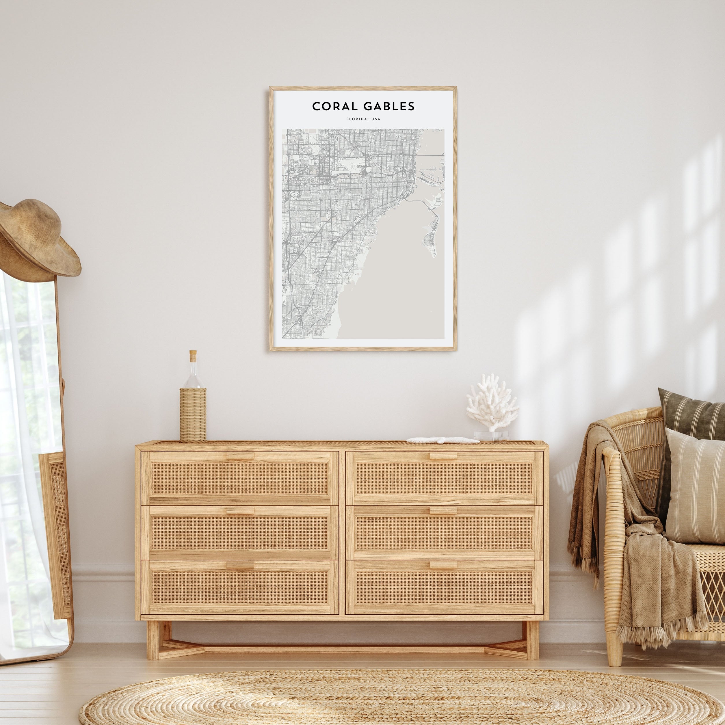 Coral Gables Map Portrait Poster
