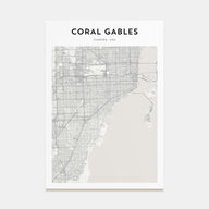 Coral Gables Map Portrait Poster