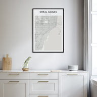 Coral Gables Map Portrait Poster