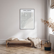 Coral Gables Map Portrait Poster