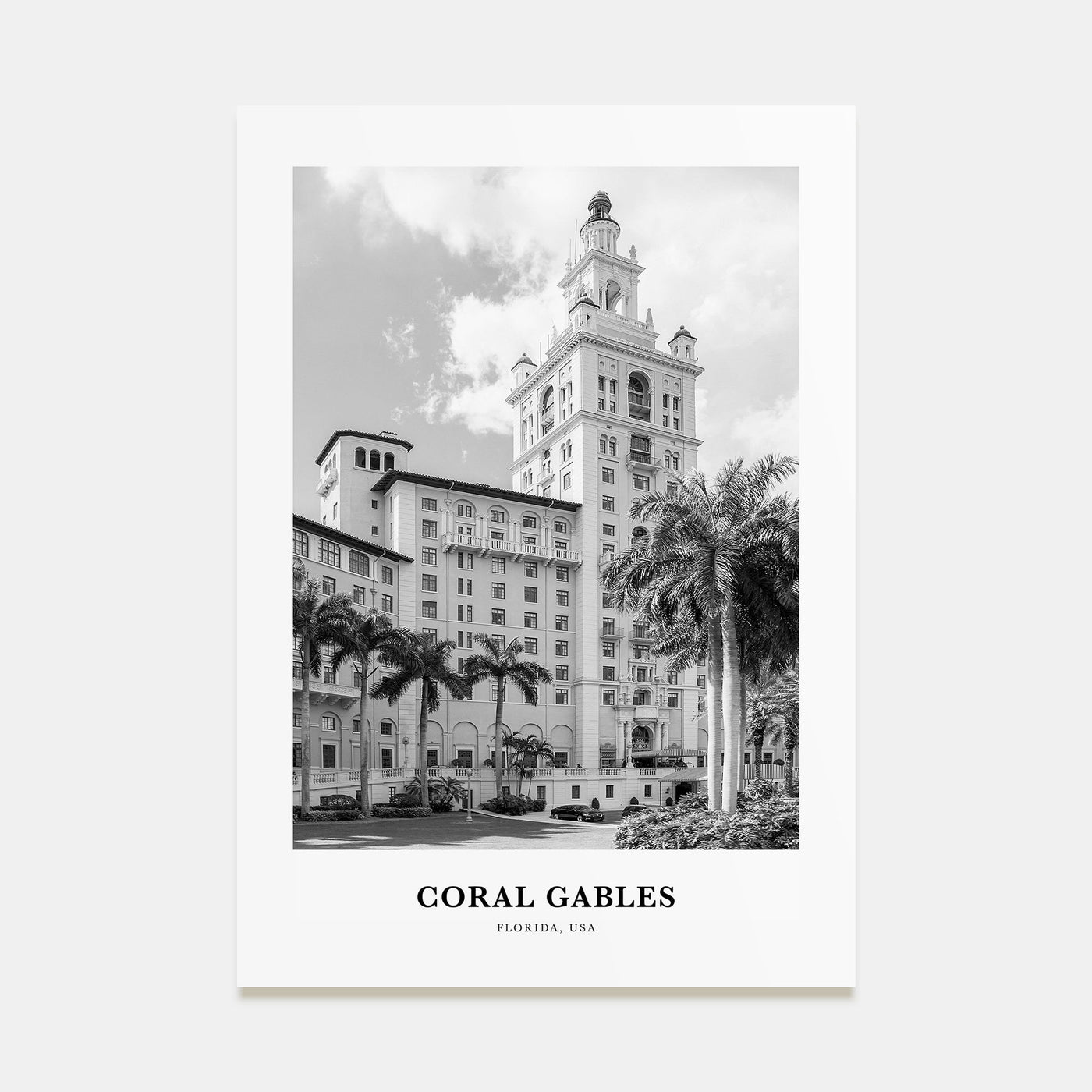 Coral Gables Portrait B&W Poster