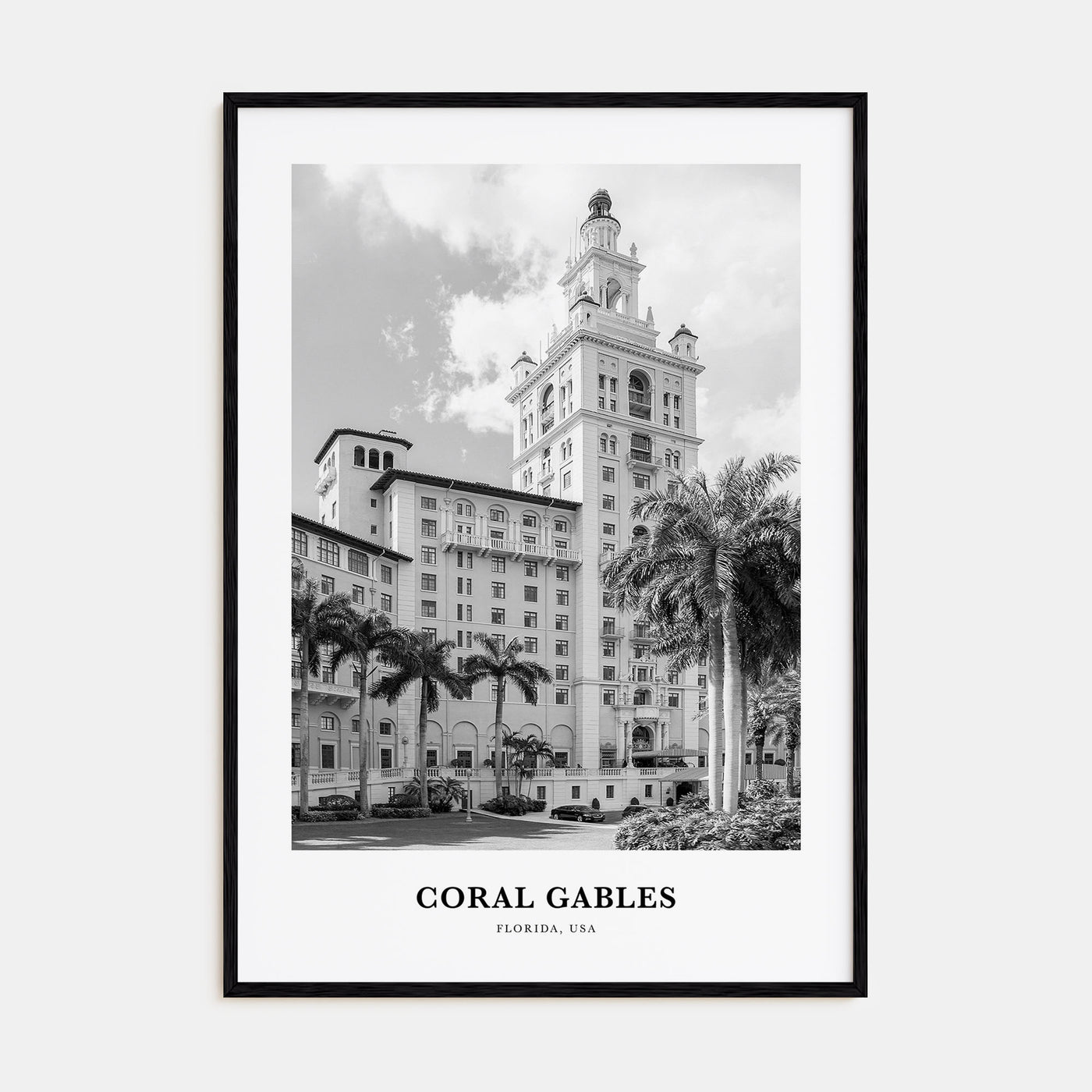 Coral Gables Portrait B&W Poster
