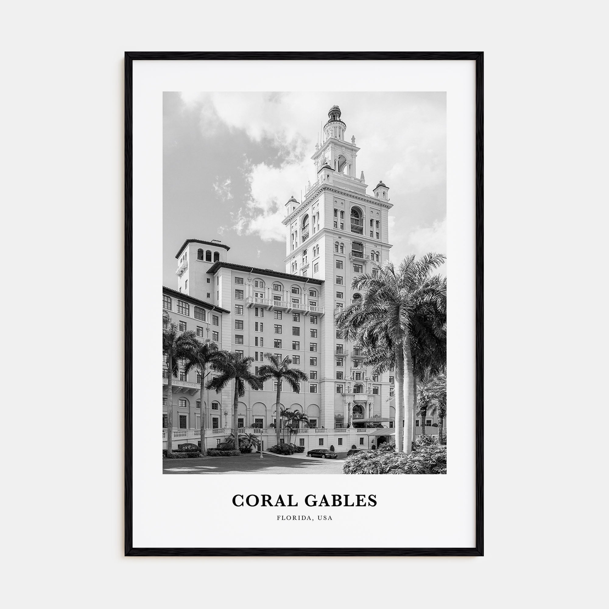 Coral Gables Portrait B&W Poster