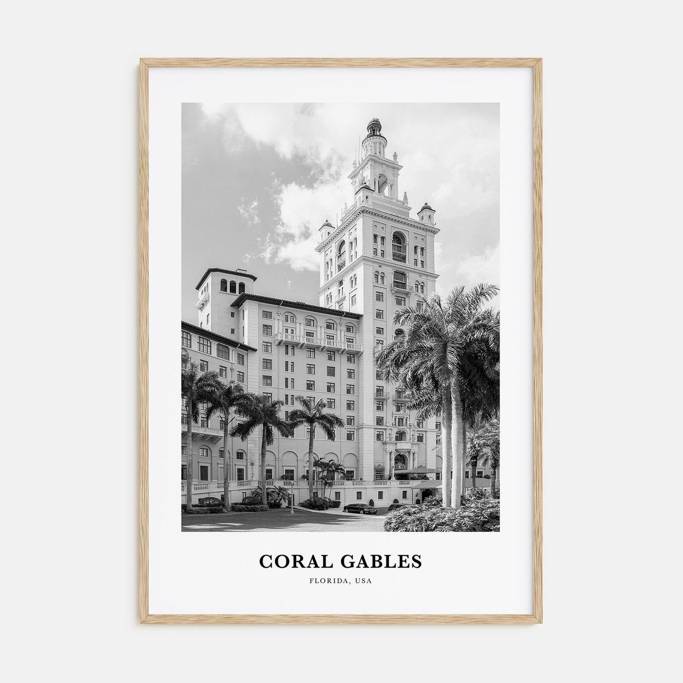 Coral Gables Portrait B&W Poster