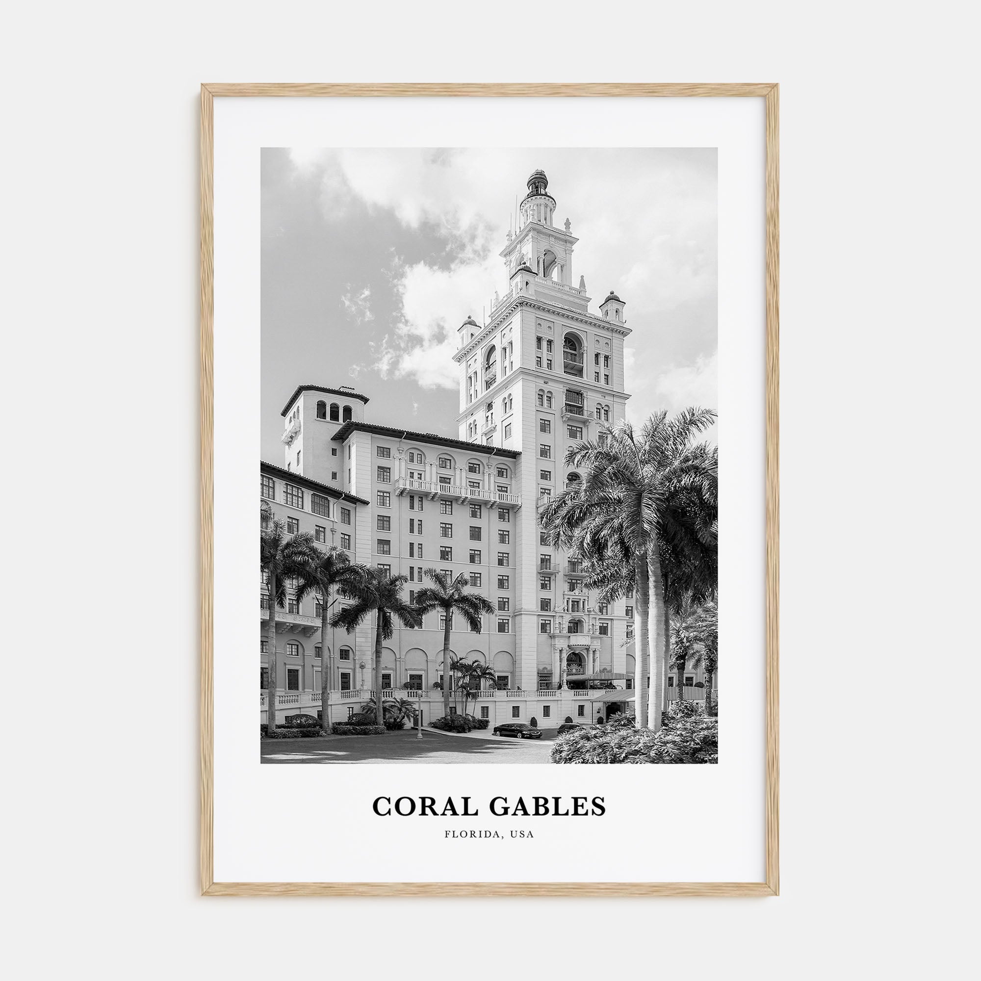 Coral Gables Portrait B&W Poster