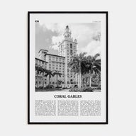 Coral Gables Travel B&W Poster