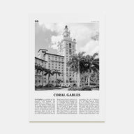 Coral Gables Travel B&W Poster