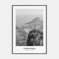 Corcovado Portrait B&W Poster